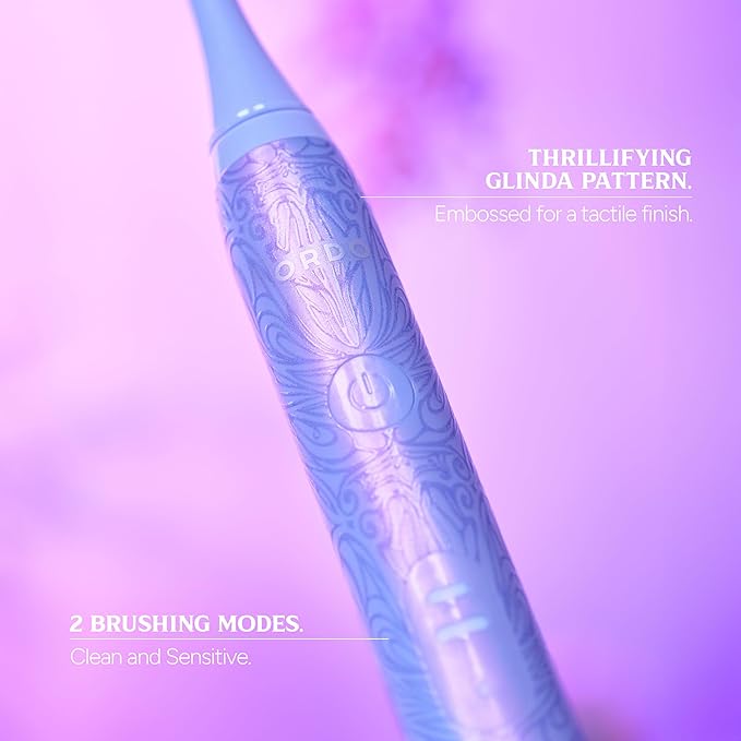 ORDO x Wicked Sonic Lite Electric Toothbrush | Rechargeable Sonic Toothbrush for Adults &amp Teens with USB-C Charging 2 Modes &amp Travel Cap Glinda Upland