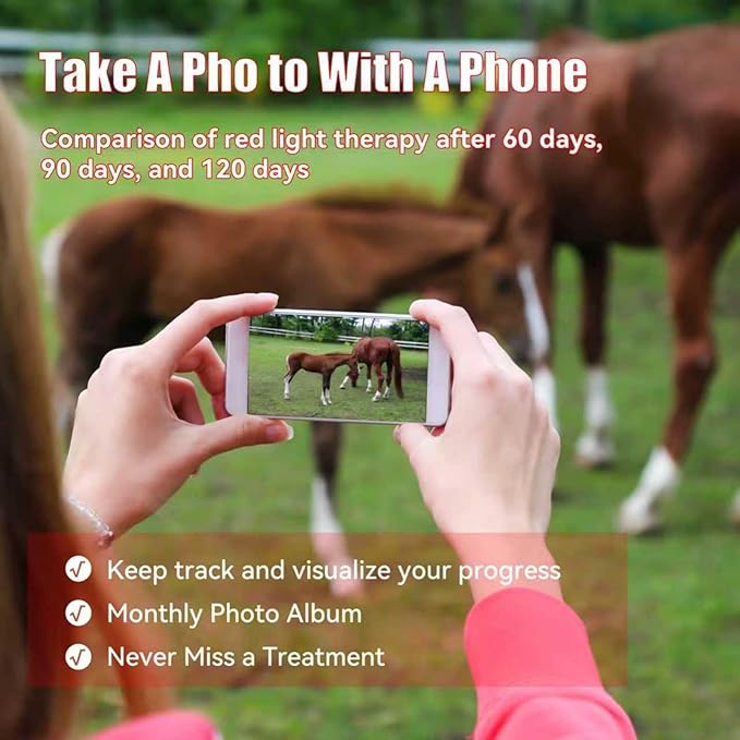 2026 Horse Red Light Therapy BootTherapy for Horse Leg Stifle Pain 850nm＆660nm Infrared Light Therapy for Equine Muscle RecoverySmart Timer 20 MinutesAdjustable Brightness 4 Modes(Left+Right)
