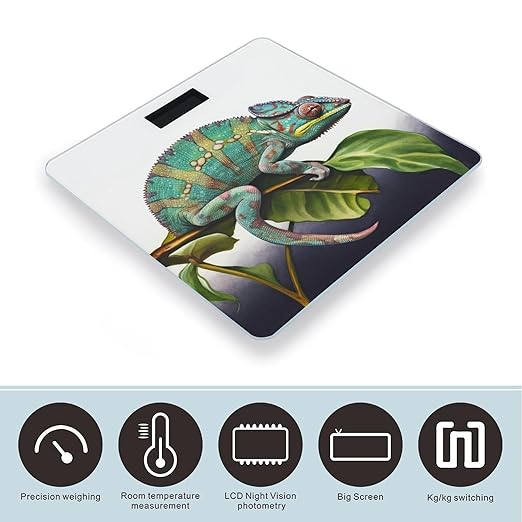 Chameleon Scale for Body Weight Highly Accurate Digital Bathroom Scale Sturdy Tempered Glass Weighing Scales with LCD Display Fashion Body Fat Smart Scales 400lb