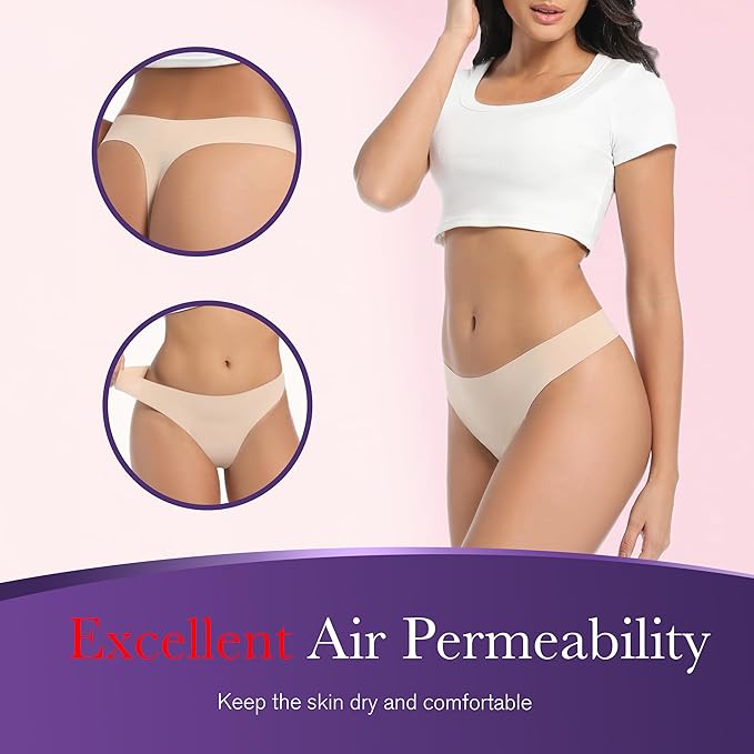 Women's Incontinence Thong Panties Washable Light Absorbency Leak Proof Underwear Bladder Control 5 Pack (2 Black-3 Beige XL)