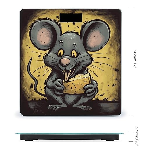 Rat Eats A Piece of Cheese Smart Scale for Body Weight Accurate Bathroom Scale with LED Display Digital Weight Scales Weighing Machine High Precision Scales for Bath Home