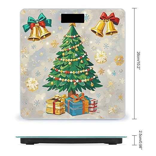 Christmas Tree and Bells Smart Scale for Body Weight Accurate Bathroom Scale with LED Display Digital Weight Scales Weighing Machine High Precision Scales for Bath Home