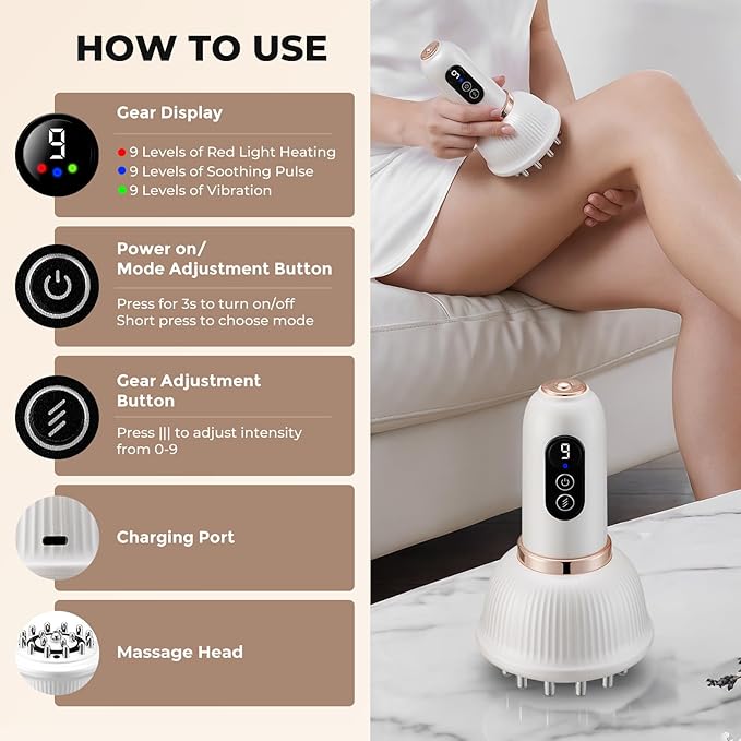 Lymphatic Drain Massager Vibrating Massager and Massage Tool Used for Muscle Relaxation in The Legs Arms and Abdomen