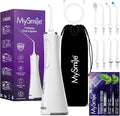 MySmile LP211 Water Flosser Cordless for Teeth 5 Modes Portable Oral Irrigator 260ML Water Dental Picks for Sensitive Teeth Cleaning IPX7 Travel Rechargeable Water Flossing &amp2 Teeth Wipes