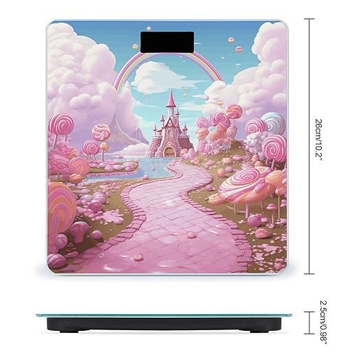 Candy Bathroom Scale Large LCD Backlight Display Digital Scale Rounded Corners Body Scales Automatic Power On/Off Bathroom Scales for Home Bedrooms