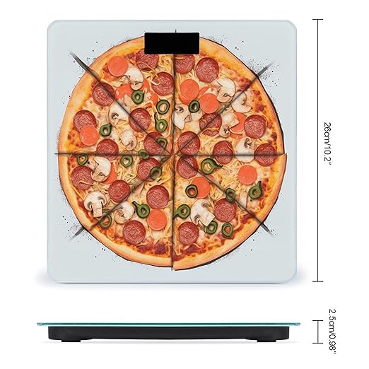 I Love Pizza Smart Scale for Body Weight Accurate Bathroom Scale with LED Display Digital Weight Scales Weighing Machine High Precision Scales for Bath Home