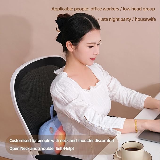 Deep Tissue Neck MassagerPeanut Shiatsu Back and Neck Massager Deep Tissue with Heating Function Electric Massage Pillow