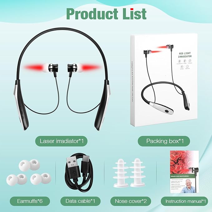Upgraded 2-in-1 Red Light Wellness Device for Nose &amp Ear – 650nm LED Wearable with Red Light TherapyAuto Timer Supports RechargeableEar ComfortDaily Care