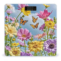 Flowers and Butterflies Scale for Body Weight Highly Accurate Digital Bathroom Body Scale Digital Bathroom Scales for People Anti-Slip Large LCD Display Smart Scales