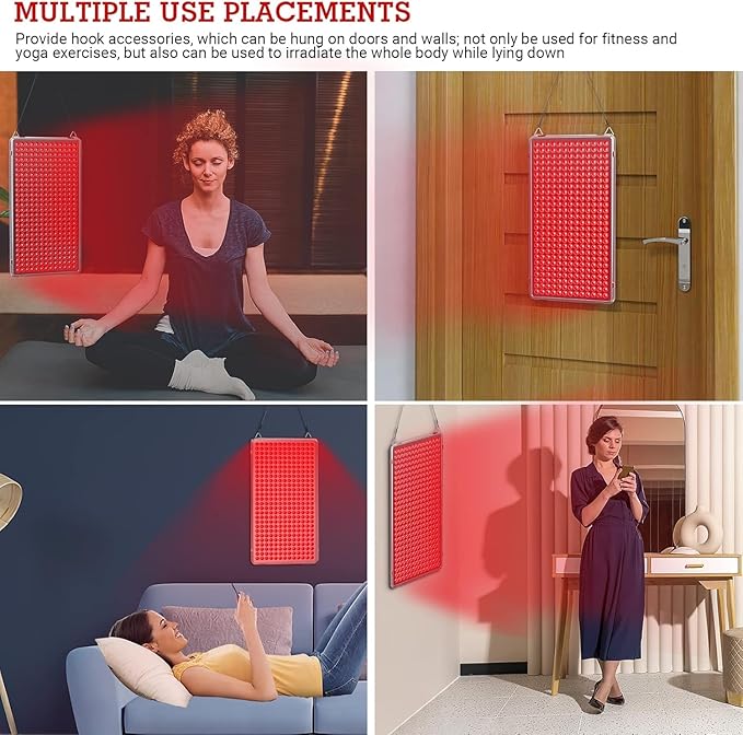 Red Light Therapy 338 LEDs Deep Red 660nm Red Light Therapy Device for Body Face for Pain Relief Skin Health Anti-Aging