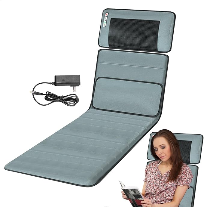 Full Body Massager PadElectric Whole Body Heating Vibrating Mat - Portable Electric Back Massager for Men Women Dad Mum Elder