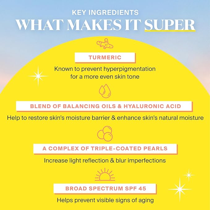 Supergoop! Glowscreen Sunlighter Glow &amp Protect Stick SPF 45 - Sunrise - 0.35 oz - Sheer Sunkissed Finish - Doubles as a Highlighter