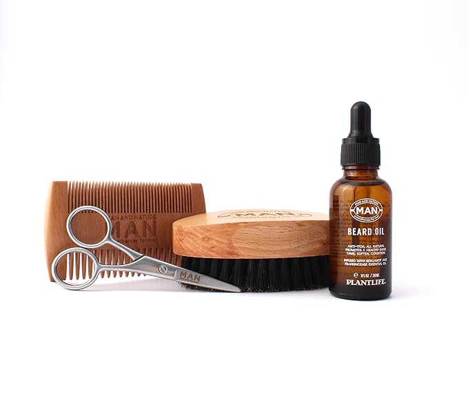 Plantlife Grooming Kit for Men - Ultimate Beard Grooming Kit - Made in USA 10 ml