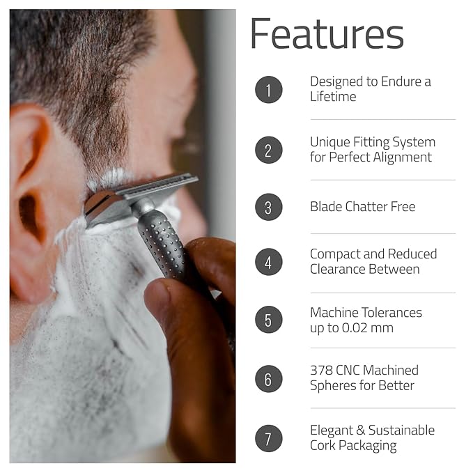 Masamune Double Edge Safety Razor for Men Single Blade Razor Stainless Steel Ergonomic Handle Closed Comb Design for Smooth Close Shave Eco Friendly Premium Reusable Razor Matte Edition