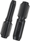 Youbella Cordless Hair Curling Iron Brush Mini Travel Hot Straightener Comb 3-In-1 Portable Wave Curling Wand 1.5″ Ionic Heated Brush USB Rechargeable Hair Curler All Black –No Automatic Rotation