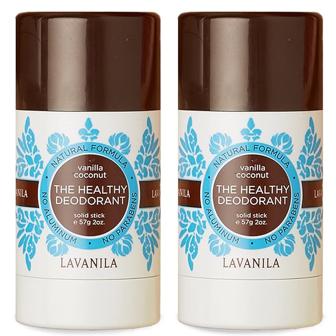 Lavanila Vanilla Coconut Deodorant for Women 2-Pack (2 Oz Each) - Natural Aluminum Free Solid Stick Deodorant Made In USA Vegan