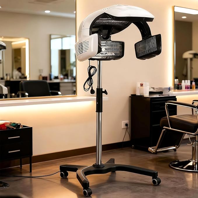 Profession Salon Perming Heater Hair Dryer Multifunctional Salon Hair Dryer Freestanding Hair Salon Steamer Hair Color Processor Adjustable up to 80℃ Height Adjustable from 130-155cm 110V