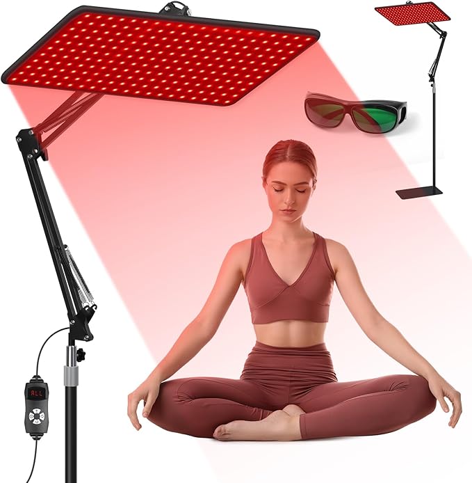 Red Light Therapy for Body and Face 660nm 850nm 940nm Infrared Redlight-Therapy Lamp Device with Large Panel and Stable Stand at Home Idea Gift for Women Wife Mom Sister Girlfriend (L)