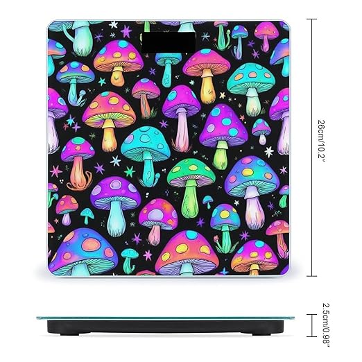 Energy Saving Scale Bathroom Weighing Scale Smart Scale for Body Weight Digital Goth Gothic Hippie Trippy Magic Mushroom