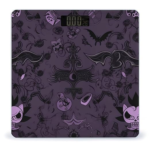 Purple Black Goth Spooky Scale for Body Weight Digital Bathroom Scale Precision Smart Weighing Scales with Clear LED Display Accurate High Precision Scales Weighing Machine