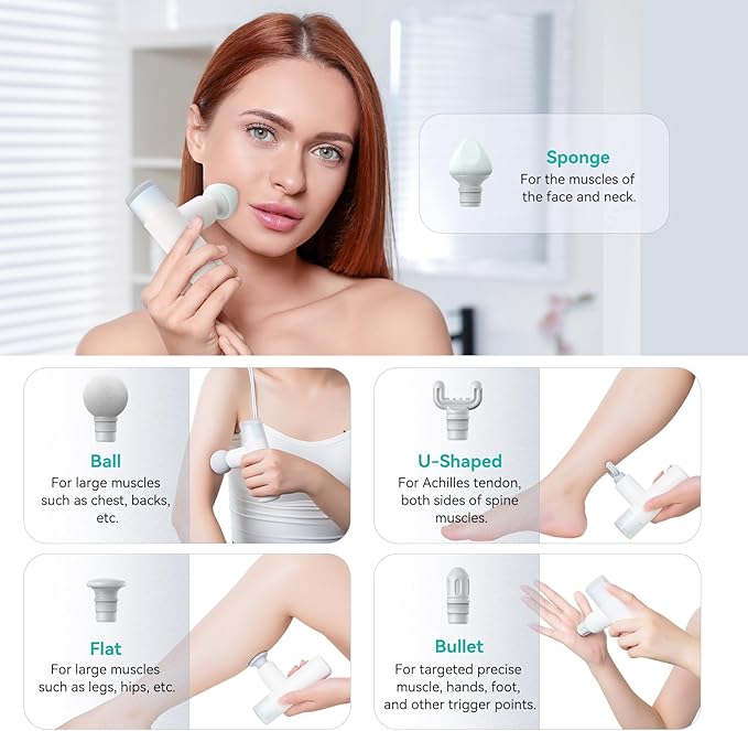 Opove M3 Mini Massage Gun for Back Pain Relief with Facial Mode 7mm Amplitude 4 Vibration Levels Ultralight Portable and Rechargeable Fascia Gun Active Recovery Women Presents