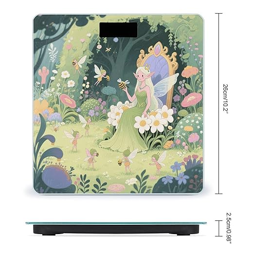Fairy Garden Bathroom Scale for Body Weight LCD Display Digital Bathroom Scale Tempered Glass Bathroom Weight Scales Fashion Smart Scales for Home Bedroom 400 Lb