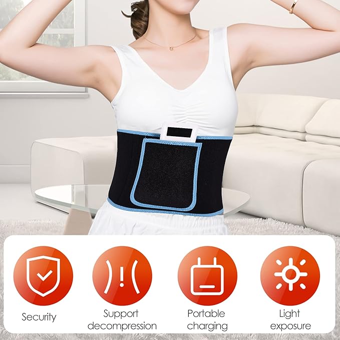 660nm LED Infrared and 850nm Near-Infrared Light Therapy pad Equipment for Pain Relief Flexible Wearable wrap deep Therapy Massager Used for Back and Shoulder Muscle Treatment