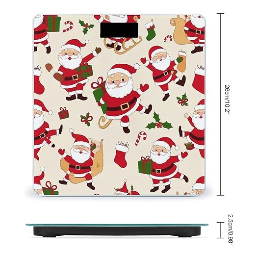 Automatic Switch Digital Bathroom Weighing Scale Smart Scale for Body Weight Cute Cartoon Santa Claus Christmas