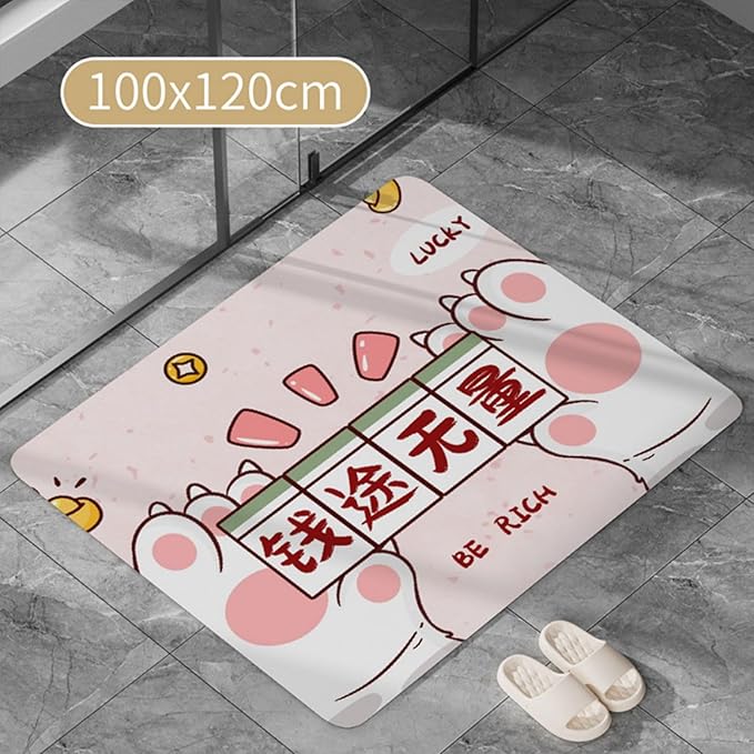 防污耐脏科技布橡胶软垫浴室卫生间防滑地垫家用萌趣垫子 HomeOffice Body Electric Massagers