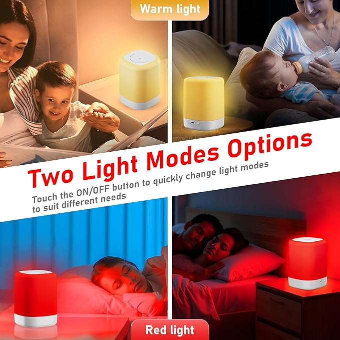 Red Light Therapy for Sleep Device Red Night Lights with 670nm Wavelength Touch Reds Light Sleep Lamp Aid to Support Deep Relaxation and Improve Sleeping for Adults &amp Kids Bedrooms
