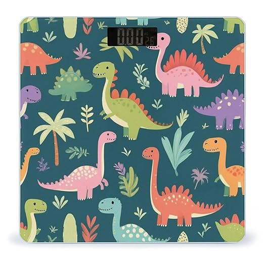 Smart Scale for Body Weight Digital Bathroom Weighing Scale Energy Saving Scale Funny Cute Dinosaurs