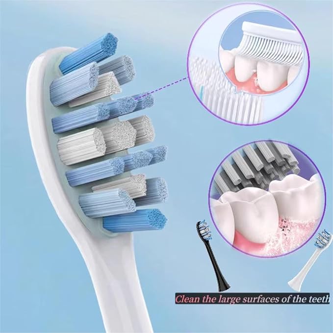 Electric Toothbrush Replacement Brush Heads - Compatible for Panasonic EW-DC01 EW-DC02 EW-DC12 EW-DC20 PDP51(4 White Toothbrush Heads)