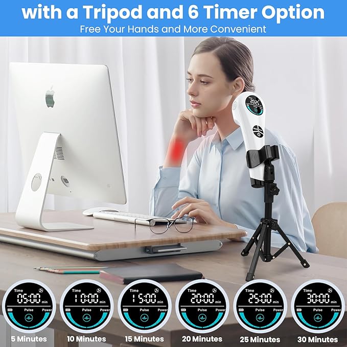 Cold Laser Therapy Device for Humans &amp Dogs 4 x 808nm and14 x 650nm Handheld Red Light and Near Infrared Light Therapy Devices with Stand Red Light Therapy Wand for Pain Relief Joint Muscle Pa