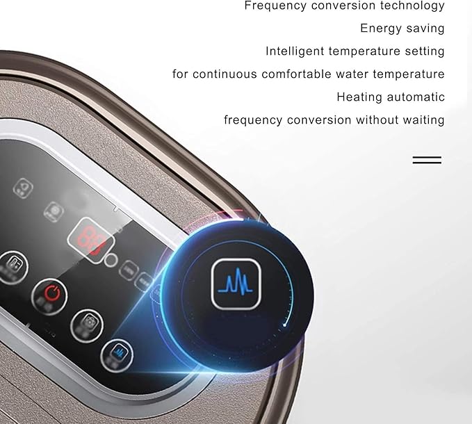 Foot Spa/Bath Massager with Motorized Rollers Shiatsu Massage Shower Heat Temperature Control Timer LED Display Drainage Pipe for Foot Stress Relief
