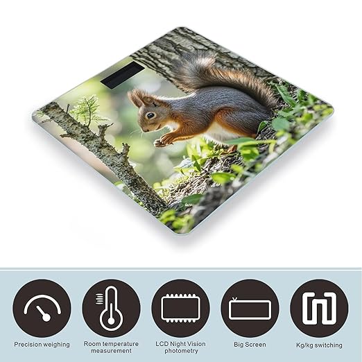 Squirrel in The Woods Scale for Body Weight Smart Scales Digital Bathroom Scale High Precision Weighing Scales with Large Display Weighing Machine for People