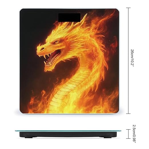 Energy Saving Scale Bathroom Weighing Scale Smart Scale for Body Weight Digital Cool Fire Dragon