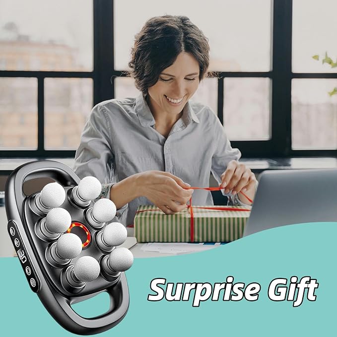 16-Drive 8-Head Massage Gun SetMassage Gun with 16 Attachments &amp Red Light Therapy - Quiet 8-Speed Muscle Massager for BackLegsFull Body Pain ReliefRecovery and Relaxation (White-8)