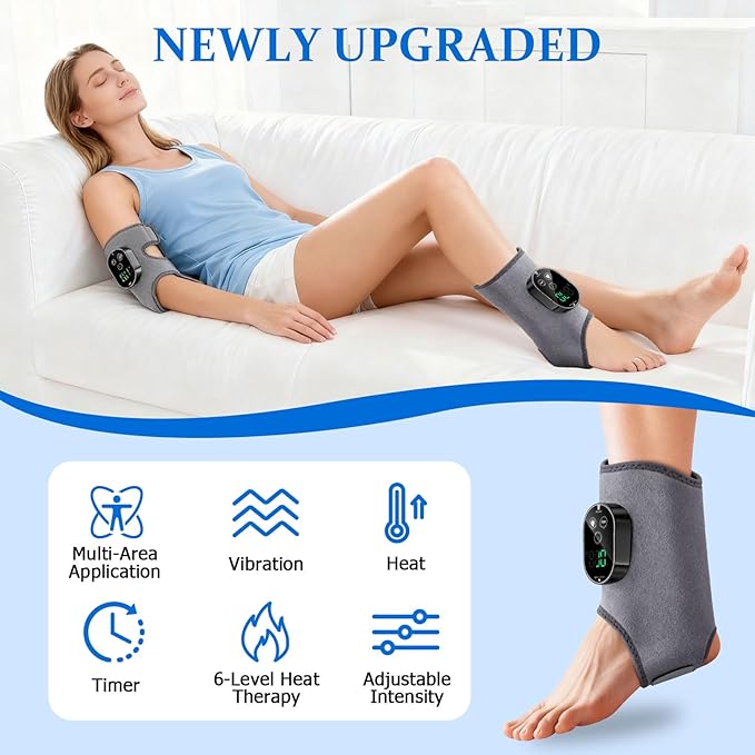 Version 3-in-1 Foot Massager with Super Long Battery Life USB Charging Port Black 3 Vibration Modes 6-Speed Temperature Control Circulation and Pain Relief for Foot Relaxation (Grey 2Pack)