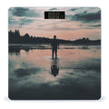 Standing in The Lake Scale for Body Weight Anti-Slip Tempered Glass Digital Bathroom Scales Clear LCD Display Weighing Scale Safe Rounded Corners Smart Scales