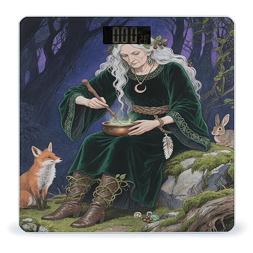 Forest Witch Weight Scale Large Bathroom Scales Digital Weight with Bright LED Display Non Slip Automatic Weighing Scale Fashion Weighing Machine for Body