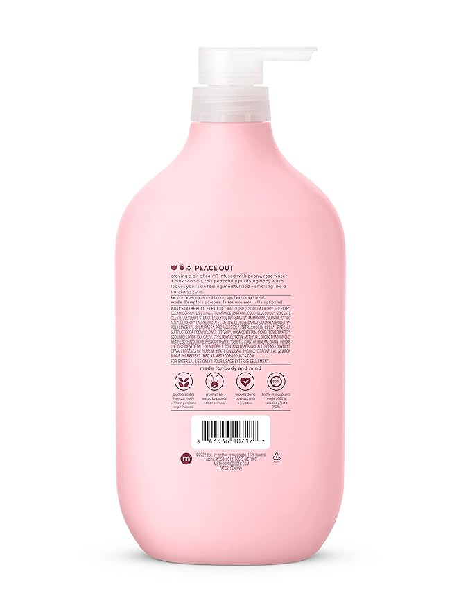 Method Body Wash Wind Down Paraben and Phthalate Free 28 FL Oz (Pack of 1) &amp Body Wash Pure Peace Paraben and Phthalate Free 28 oz (Pack of 1)