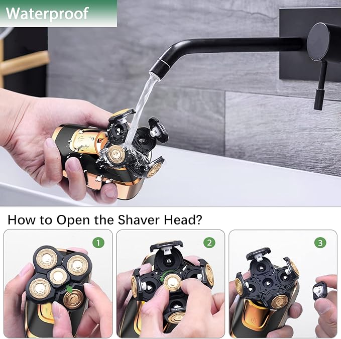 Head Shavers for Bald Men CHLANT Bald Head Shavers for Men Cordless RechargeableElectric Shavers Wet&ampDry Waterproof 5 in 1 Rotary Shaver Electric Razor Grooming Kits with Hair Clippers Beard Tri
