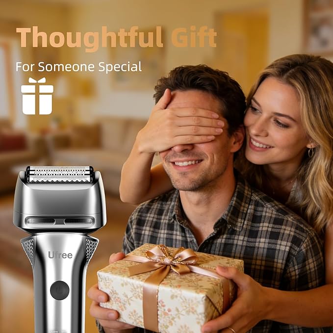 Ufree Foil Shaver with Pop-Up Trimmer 8500 RPM Electric Razor for Men Wet &amp Dry Electric Shaver with 2 Speed Modes LED Display Rechargeable Cordless IPX7 Waterproof Silver