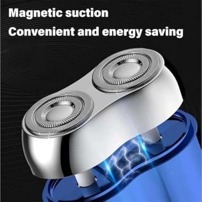 2025 New Upgrade Pocket Shaver USB Mini Shavers for Men Rechargeable Waterproof Electric Razor Smartly Razor for Men Pocket Size Washable Double Head Electric Razors (Blue)