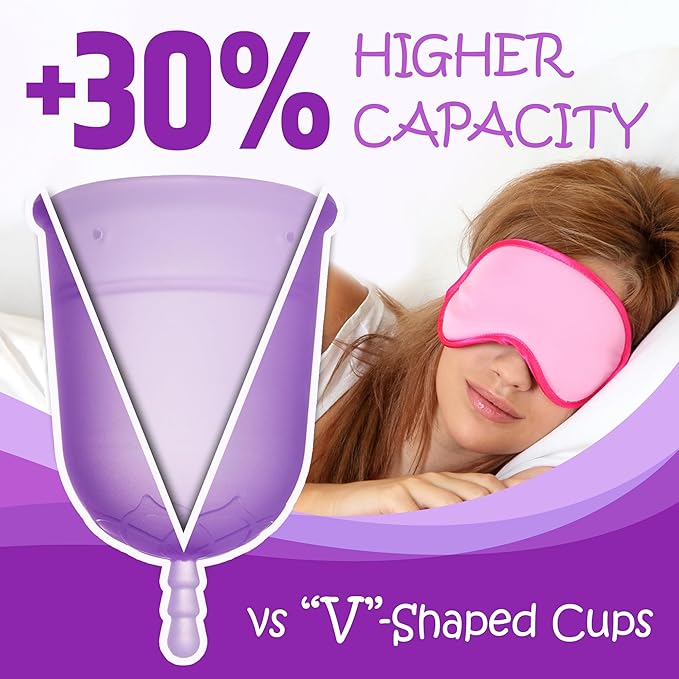 Venus Menstrual Cup (Period Cup for Women) - Best for Heavy Flow - 12 Hours Leak-Free Protection - 100% Medical-Grade Silicone Reusable Cup - Unique Design to Ease Your Period Cycle | Large