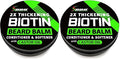 Biotin Beard Balm for Men - 2X Thickening for Beard and Mustache - Organic Mustache Wax with Castor Oil &amp Meadowfoam – Hydrating Facial Hair Growth Balm &amp Leave-In Conditioner (Pack of 2)
