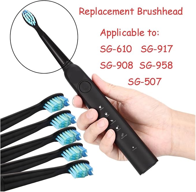 20pcs Toothbrush HeadCompatible for Seago SG610 SG908 SG917 910 507 515 949 958 Replacement Tooth Brush(Pink)