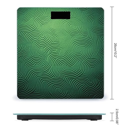 Green Curve Texture Smart Scale for Body Weight Accurate Bathroom Scale with LED Display Digital Weight Scales Weighing Machine High Precision Scales for Bath Home