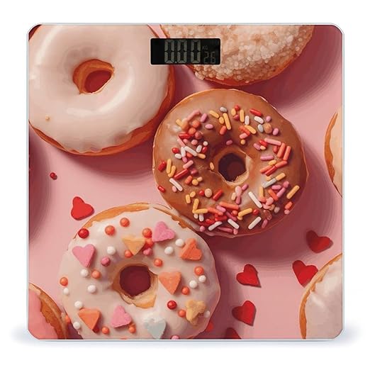 Delicious Donuts Bathroom ScaleHighly Accurate Digital Weighing Machine for People Bright LED Display Weight Scale for The Aldult Home Use