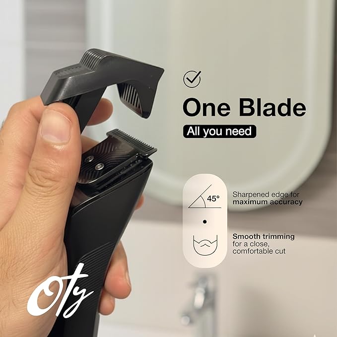 Oty Beard Trimmer for Men Adjustable - Waterproof Cordless Hair Clippers with 20-Length Dial Stainless Steel Blades LED Display &amp Travel Lock - Rechargeable Grooming Kit – Ideal Gift for Men